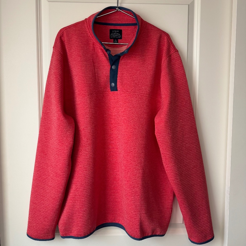 J. Crew Factory Men’s Quilted Knit Pullover Authentic Fleece